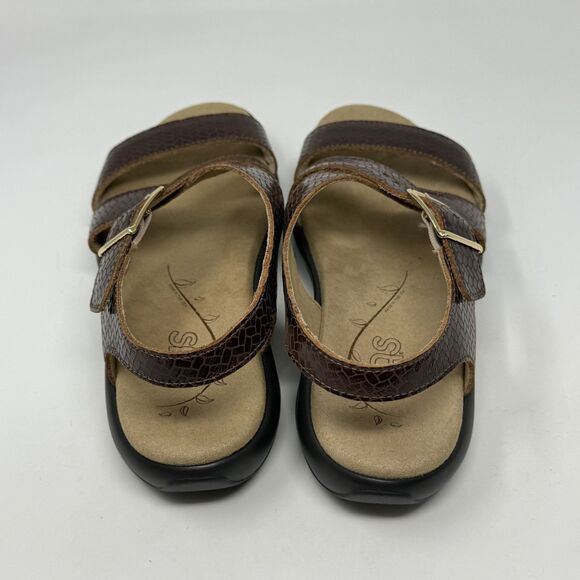 SAS Laguna Weave Henna Sandals Womens 10.5 W Wide Brown Croc Print Strappy - Picture 10 of 14